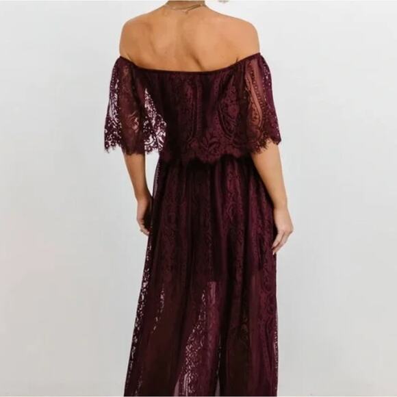 Baltic Born Caroline Lace Maxi Dress - Mulberry - Picture 2 of 6
